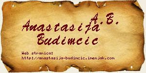 Anastasija Budimčić vizit kartica